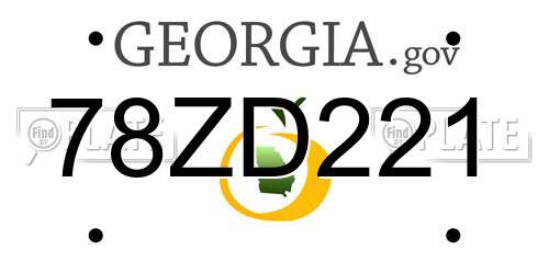 78ZD221 Georgia License Plate