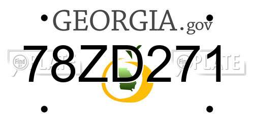 78ZD271 Georgia License Plate