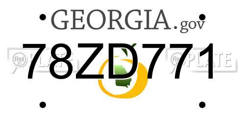 78ZD771 Georgia License Plate
