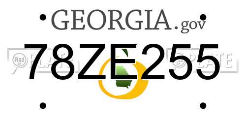 78ZE255 Georgia License Plate