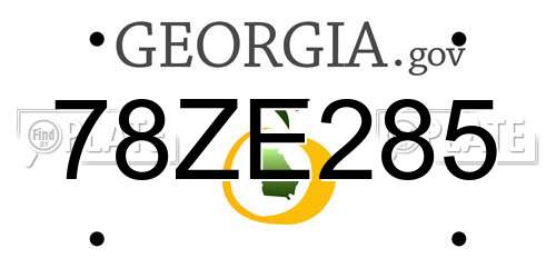 78ZE285 Georgia License Plate