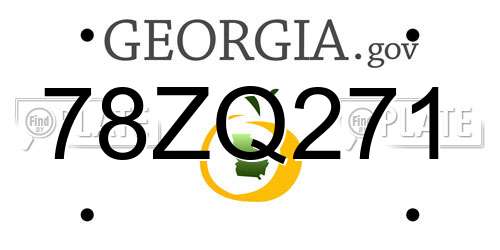 78ZQ271 Georgia License Plate