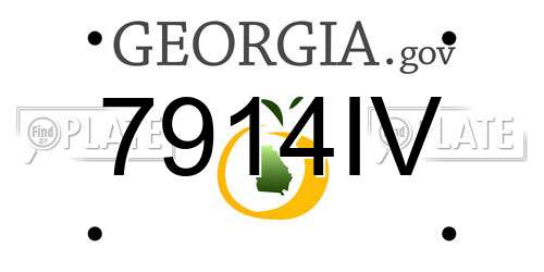 7914IV Georgia License Plate