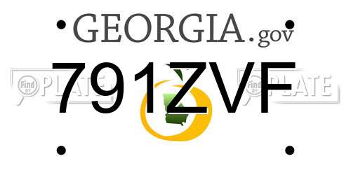 791ZVF Georgia License Plate