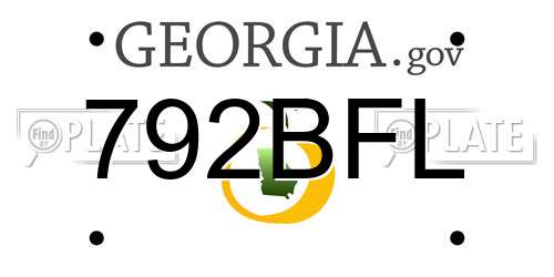 792BFL Georgia License Plate