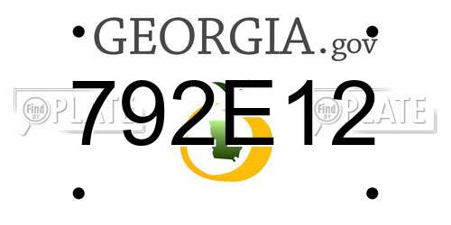 792E12 Georgia License Plate