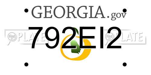 792EI2 Georgia License Plate