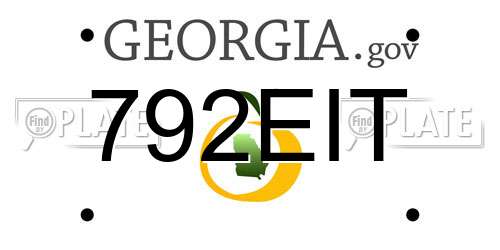 792EIT Georgia License Plate