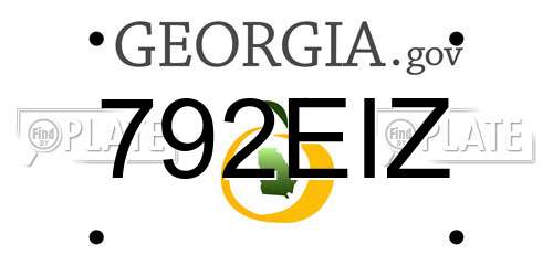 792EIZ Georgia License Plate