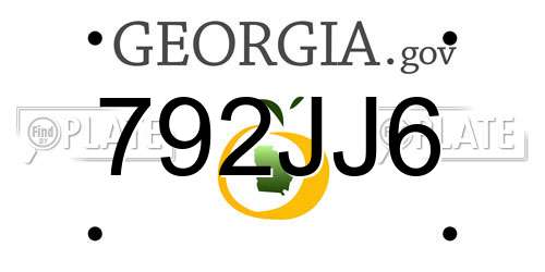 792JJ6 Georgia License Plate