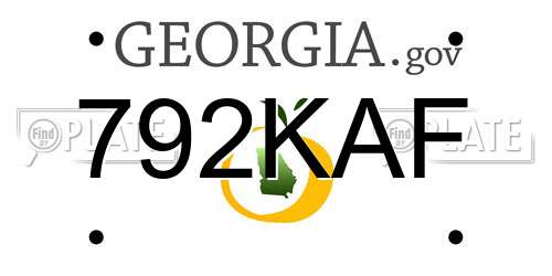 792KAF Georgia License Plate