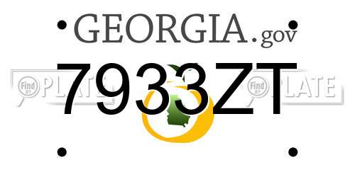 7933ZT Georgia License Plate