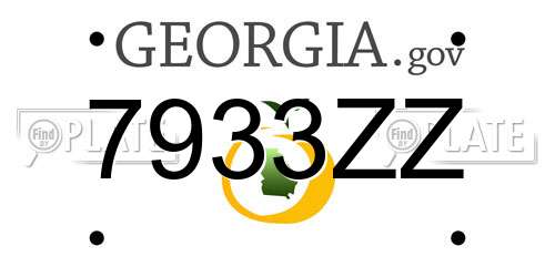 7933ZZ Georgia License Plate