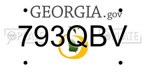 793QBV Georgia License Plate