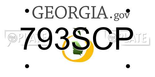 793SCP Georgia License Plate