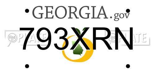 793XRN Georgia License Plate