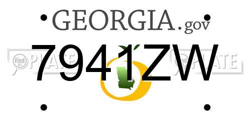 7941ZW Georgia License Plate