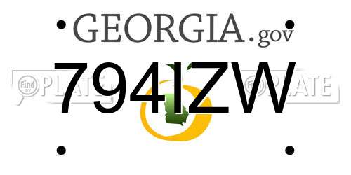 794IZW Georgia License Plate