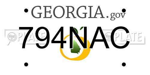 794NAC Georgia License Plate