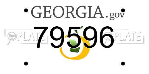 79596 Georgia License Plate