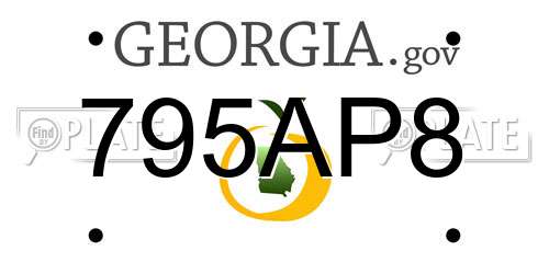 795AP8 Georgia License Plate