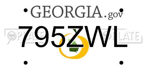 795ZWL Georgia License Plate
