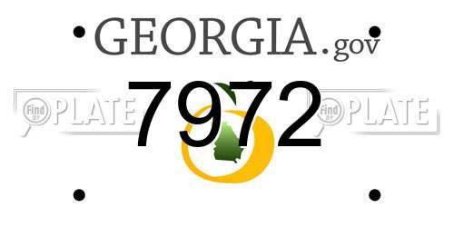 7972 Georgia License Plate