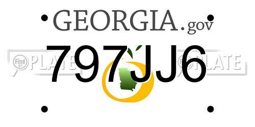 797JJ6 Georgia License Plate