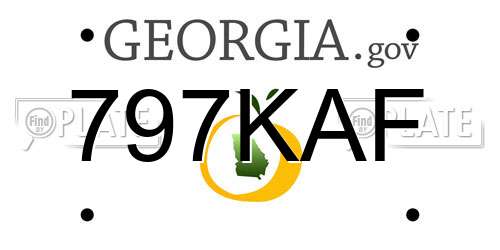 797KAF Georgia License Plate
