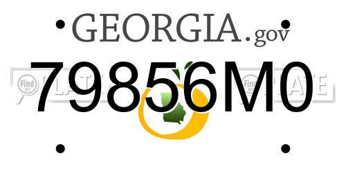 79856M0 Georgia License Plate
