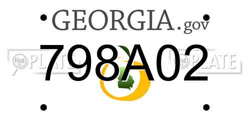 798A02 Georgia License Plate