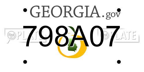 798A07 Georgia License Plate
