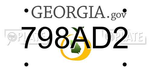 798AD2 Georgia License Plate