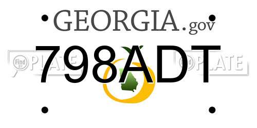 798ADT Georgia License Plate