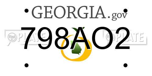 798AO2 Georgia License Plate