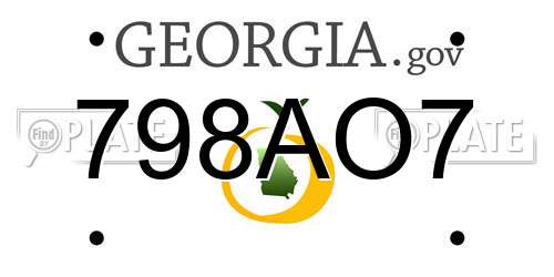 798AO7 Georgia License Plate