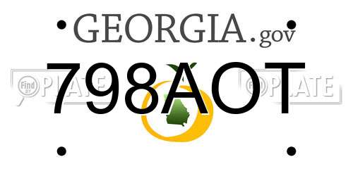 798AOT Georgia License Plate