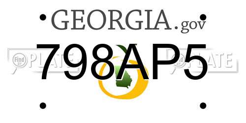 798AP5 Georgia License Plate