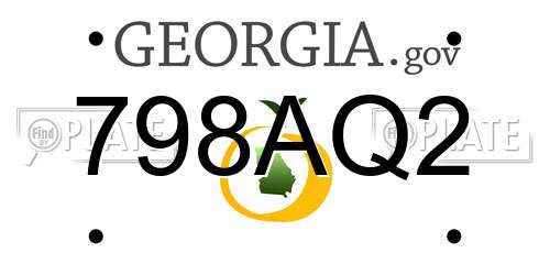 798AQ2 Georgia License Plate