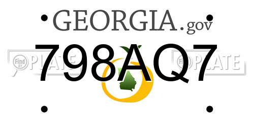 798AQ7 Georgia License Plate