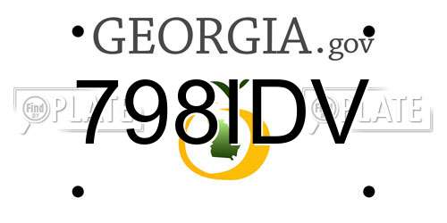 798IDV Georgia License Plate