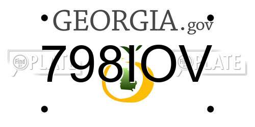 798IOV Georgia License Plate