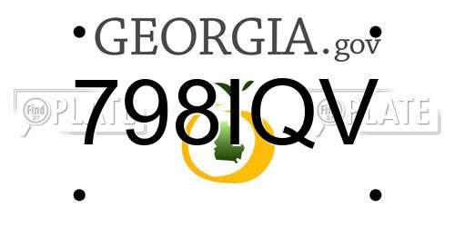 798IQV Georgia License Plate