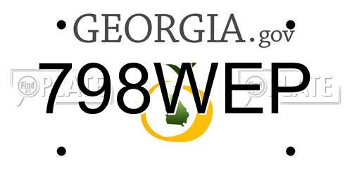 798WEP Georgia License Plate
