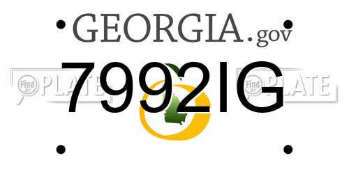 7992IG Georgia License Plate