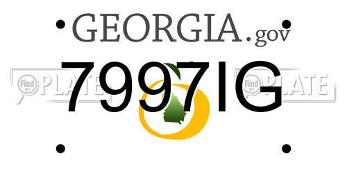 7997IG Georgia License Plate