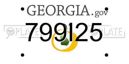 799I25 Georgia License Plate