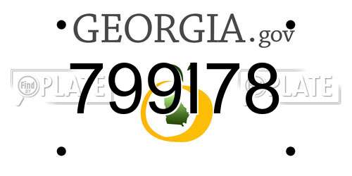 799I78 Georgia License Plate
