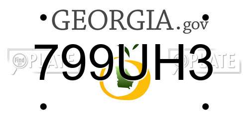 799UH3 Georgia License Plate