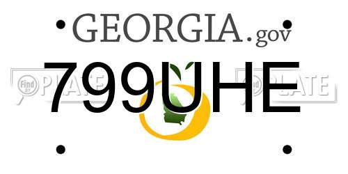 799UHE Georgia License Plate